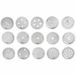 Stainless Steel Kitchen Press Sev Sancha Machine with 15 Jalis | Murukku, Chakli & Idiyappam Maker | Sev, Bhujia, Gathiya & Cookie Press | Snacks Maker