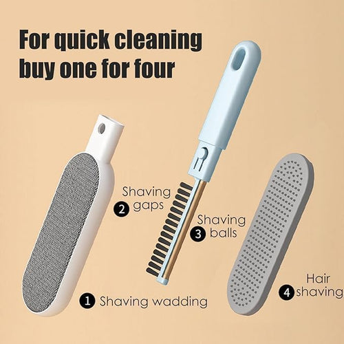 4 in 1 Multifunctional Clothes Lint Brush Fabric Fuzz Removal with Soft Brush Head Clothes Furniture Car Seat Couch Remover Furniture lint Remover Sweater Shaver Travel Friendly