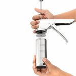 Stainless Steel Kitchen Press Sev Sancha Machine with 15 Jalis | Murukku, Chakli & Idiyappam Maker | Sev, Bhujia, Gathiya & Cookie Press | Snacks Maker