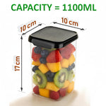 6Pcs Set Airtight Kitchen Storage Containers 1100ml Capacity