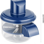 Electric Garlic Peeler and Food Chopper, Wireless Portable Mini Food Processor with High-Speed Motor, 5 Blades, Large Capacity Glass Bowl, Blue