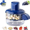 Electric Garlic Peeler and Food Chopper, Wireless Portable Mini Food Processor with High-Speed Motor, 5 Blades, Large Capacity Glass Bowl, Blue