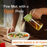 500ml 2-in-1 Oil Sprayer & Dispenser Bottle – Premium Glass Oil Bottle with Nozzle for Healthy Cooking, Air Fryer, BBQ, Salad, Roasting