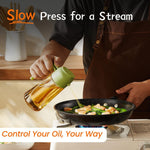 500ml 2-in-1 Oil Sprayer & Dispenser Bottle – Premium Glass Oil Bottle with Nozzle for Healthy Cooking, Air Fryer, BBQ, Salad, Roasting