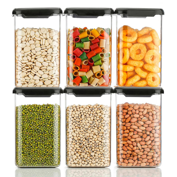 6Pcs Set Airtight Kitchen Storage Containers 1100ml Capacity