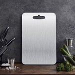 Steel Chopping Board for Kitchen, Large 35 X 25 CM, Premium 304 Grade Stainless Steel Cutting Board, Rust-Free, Anti-Bacterial, Chef Approved, Ideal for Vegetables, Fruits, Meat